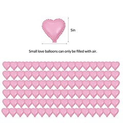 100Pcs 5» Valentine’s Day Foil Heart Shaped Balloons 5 Inch Heart Mylar Ball…