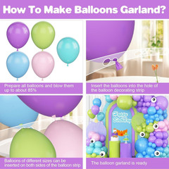 Monster Balloons Arch Garland Kit, Monster Cartoon Inc Balloons Party Decoration