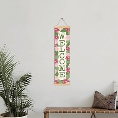Floral Welcome Porch Banner, Rustic Color Flower Wall Decor Banner, Hanging D…