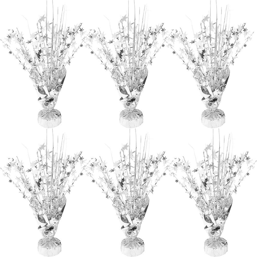 6 Pcs Metallic Foil Star Burst Table Centerpieces Patriotic Decoration for Weddi