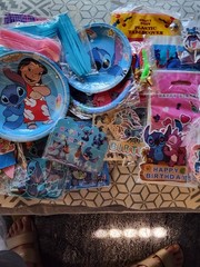 Stitch Party Supplies Decorations 280 Pcs Stickers Forks Spoons Plates Table