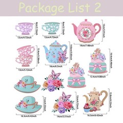 Tea Party Decorations 26Pcs Macaron Balloons with LETS PARTEA Foil Balloon Ba…