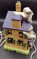 Halloween Lighted House Porcelain Mania Manor Pumpkin Time Ghost Pumpkin Working