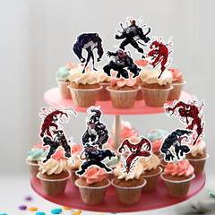 VENOM Tableware party supplies decoration balloons theme birthday cupcake topper