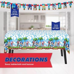 Sonic Disposable Tableware-Plates Napkins Banner Tablecover Tattoos Masks