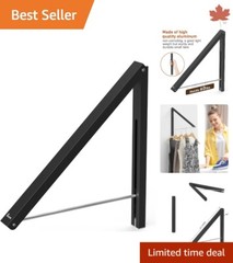 Multi-functional Collapsible Clothes Rack – Easy Install, Space Saver, Black