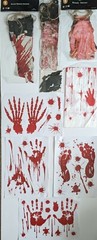 Halloween Party Decorations Set Horror Gore Blood Banners Knives Bats Creepy
