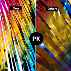 Sparkly Rainbow Gradient Tinsel Foil Fringe Curtain Metallic Streamers for Birth