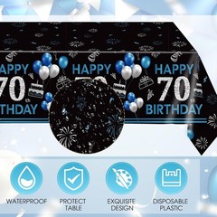 70th Birthday Decorations,41pcs Black Blue Back in 1956 Birthday Decorations …