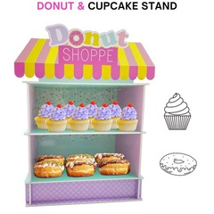 2 Tier Donut Stand for Donut Party Supplies & Decorations, Cupcake Stand Dess…