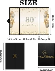 Black Gold 80th Birthday Party Decorations, Happy 80th Birthday Alternative S…