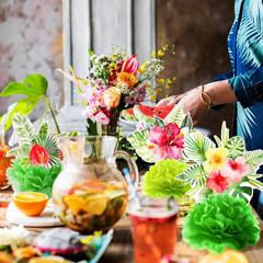 9 Pcs Hawaii Luau Party Decorations Honeycomb Centerpieces for Table | Tropical