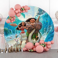 Round Circle Moana Backdrop Cover Maui Happy Birthday Photo Background Banner