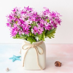 4 Artificial Daisy Flower Branches with 18 Heads for Joyful Weekend Party Decor