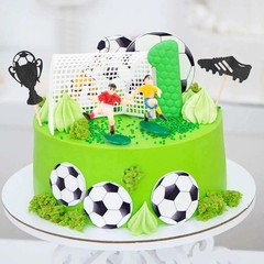 23 Pcs Soccer Cake Topper Decorations, Soccer Player figure and Football Cake…