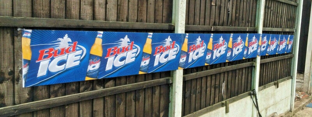 12″ tall x 15′ feet long BUD ICE BANNER BUNTING PARTY BAR PUB SIGN Budweiser