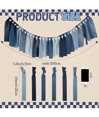 2 Piece Denim Strip Banner Set for Decor Party Decorations