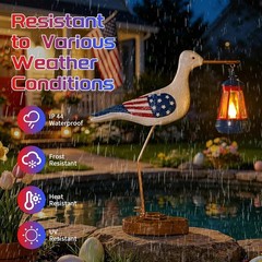 Unique Coastal Seagull Solar Light – Ideal for Gardens and Patriotic Displays