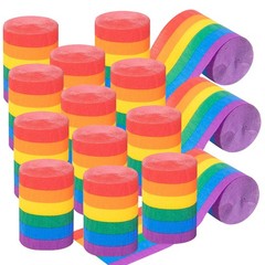 15 PCS Rainbow Crepe Paper Rolls Streamer Decoration Pride Birthday Party