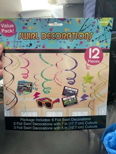 Awesome 80’s Party Swirl Decorating Kit (12 Piece), Multi Color New!!!