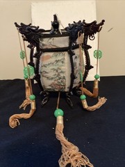 Vtg Chinese Lantern Fabric 6 sided Decor for Lunar New Year/Auspicious Day.
