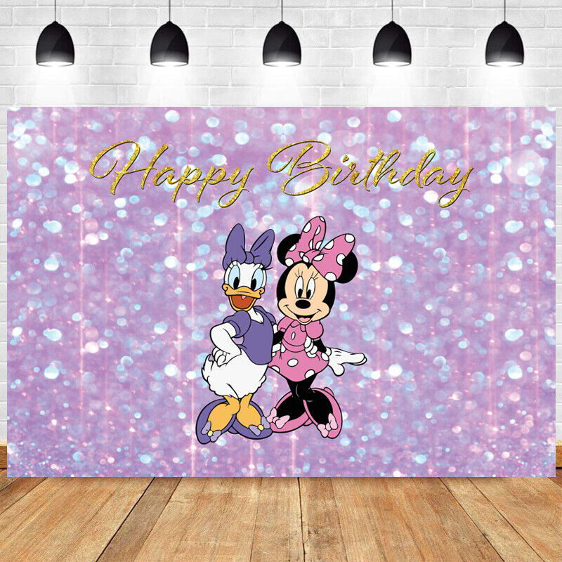 Minnie Mouse Daisy Duck Birthday Backdrop Girl Party Decoration Photo Background