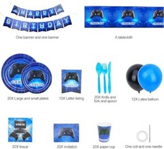 Video Game Party Decorations,Video Game Party Supplies Includes Banner, Plate…
