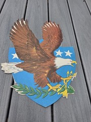 Vtg Beistle Patriotic Bald Eagle Die Cut Wall Decoration USA 17.5″ c1970s b27