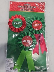 Ugly Uglier Ugliest Sweater 3 Count Award Ribbons Badges Christmas Party