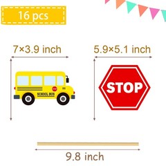 Back to School Bus Centerpiece Sticks for Classroom First Day of School Party