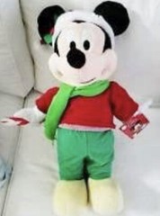 Disney Mickey Mouse with Green Scarf 20″ Christmas Holiday Greeter Plush