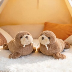 Realistic Walrus Plush Pillow Soft Stuffed Sea Animal Cushion Multiple Sizes