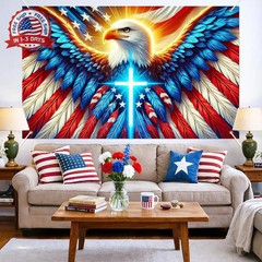BlissYard 4th of July Decorations 71 x 43 Inch America Independence Day Banner U