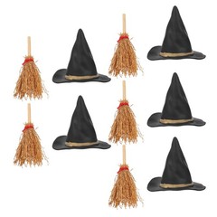 10Pcs Reusable Wizard Caps and Mini Witch Hats for Halloween Decoration Set