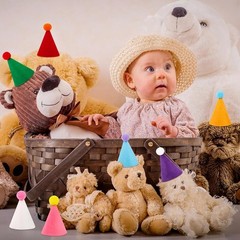 Mini Birthday Party Hats Multicolor Cone Hats for Pets and Kids 10pcs