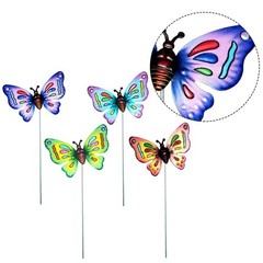 4x Colourful Butterfly Garden Stake Decor Garden Art Ornament Outdoor Decoration