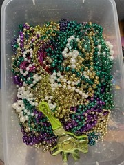 Mardi Gras Plastic Bead Necklaces Lot, Multicolor Assorted Beads