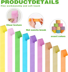 Crepe Paper Streamers 9 Rolls 738ft,Pack of Rainbow Assorted Colored Party Strea