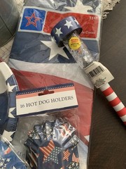 July 4th Lot : Party Bundle Ice Bucket Table Cloth , Serving And Decor. ( New )