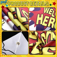 Hero Party Decorations Banner Welcome Hero Decoration Porch Banner Fun Hallow…