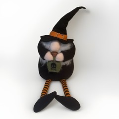 FANCY WITCH DOLL BLACK ORANGE 18”