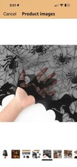 Halloween Lamp Shade Cover/ Fireplace Lace Cobweb with Spider Gothic Party Decor