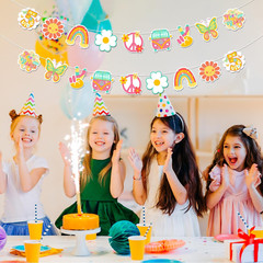 Five Is a Vibe Banner, Girl’S Five Birthday Decor, Daisy Hippie Groovy 5Th Birth