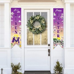 Easter Door Banner Set of 2, He Is Risen Banner Sign, Happy Easter Religious …