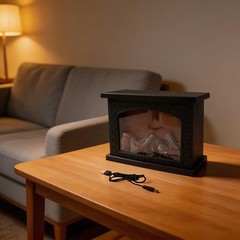 Compact LED Fireplace Lamp with for real Flame Effect for Living Room Decor