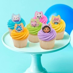 DreamWorks Gabby’s Dollhouse Cupcake Rings 24 Pack for Birthday Parties