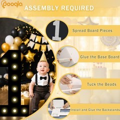 Marquee Numbers Black Party Decor | Large Lighted Number