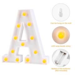 LED Light Up Alphabet Letter & Symbol Sign Christmas Birthday Party Decorations