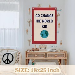 Classroom Decor,Motivational Wall Decor,Go Change the World Kid Linen Canvas …