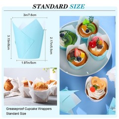 500 Pcs Standard Size Gradient Green Tulip Cupcake Liners, Party Cupcake Baki…